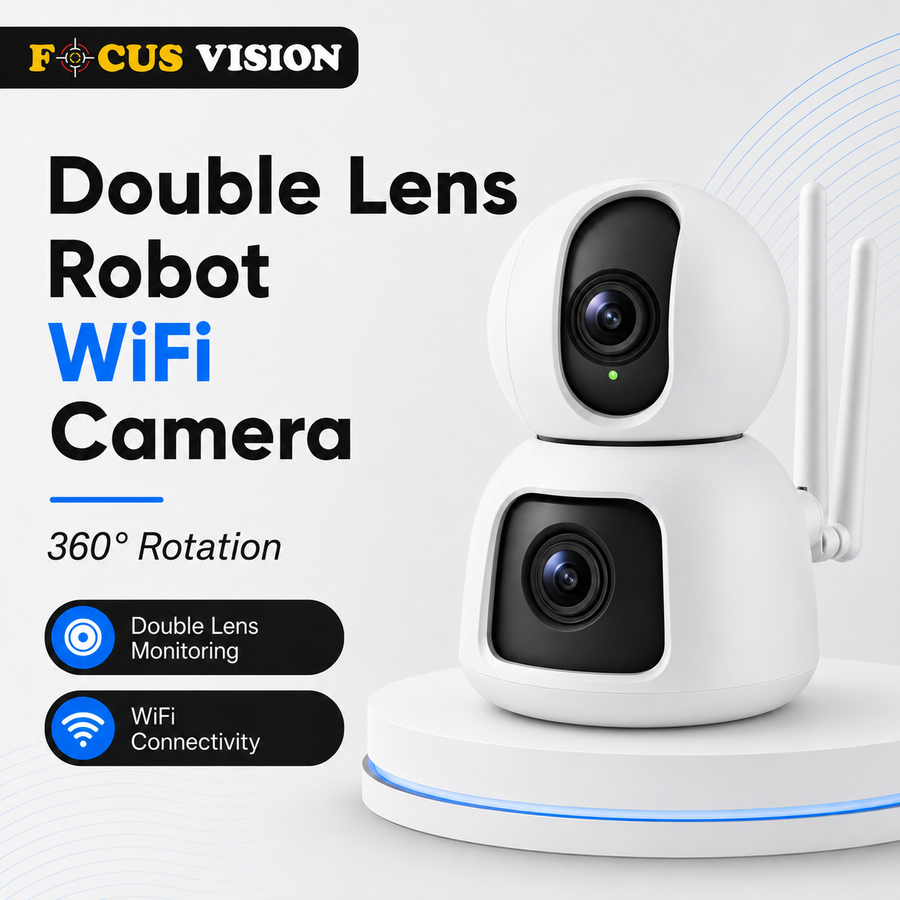 Double Lens Robot WiFi Camera 360 degree rotation