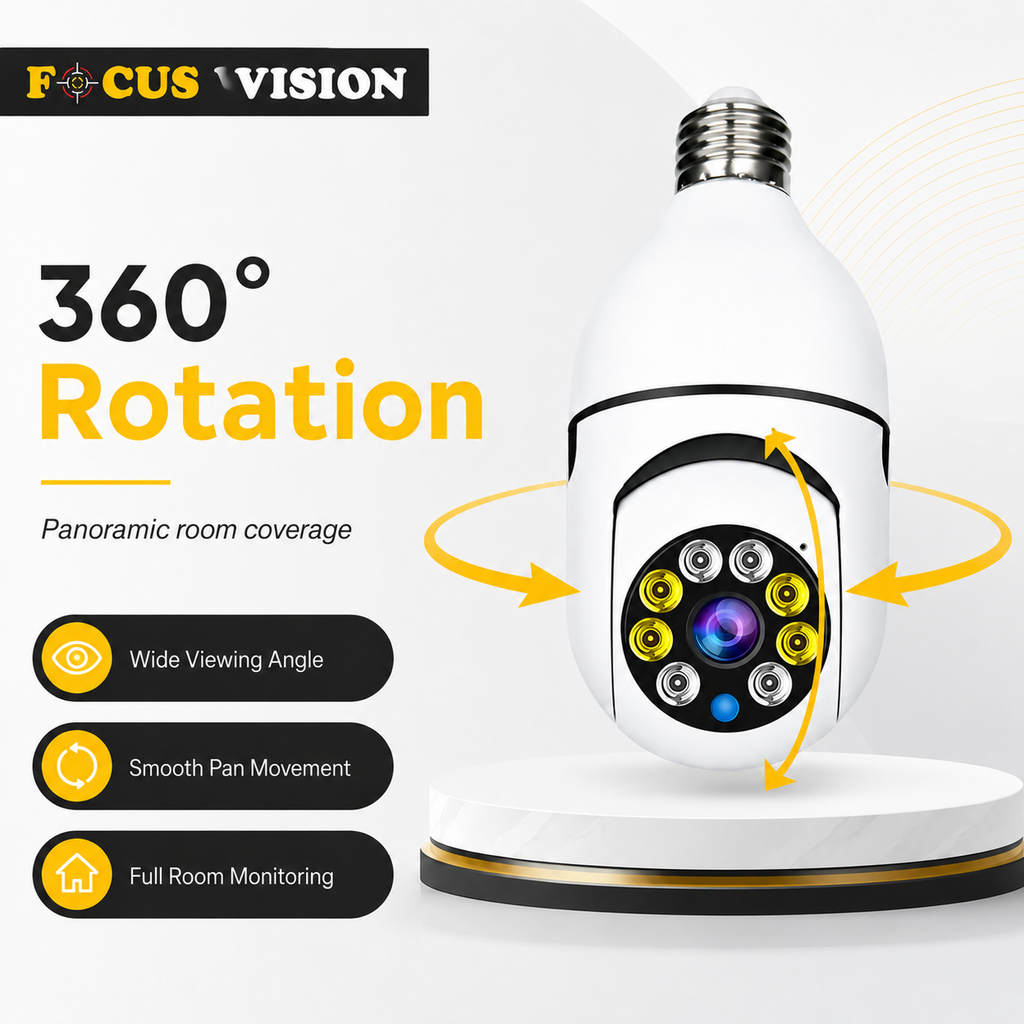 Single Lens WiFi Bulb Holder Camera 360° Rotation