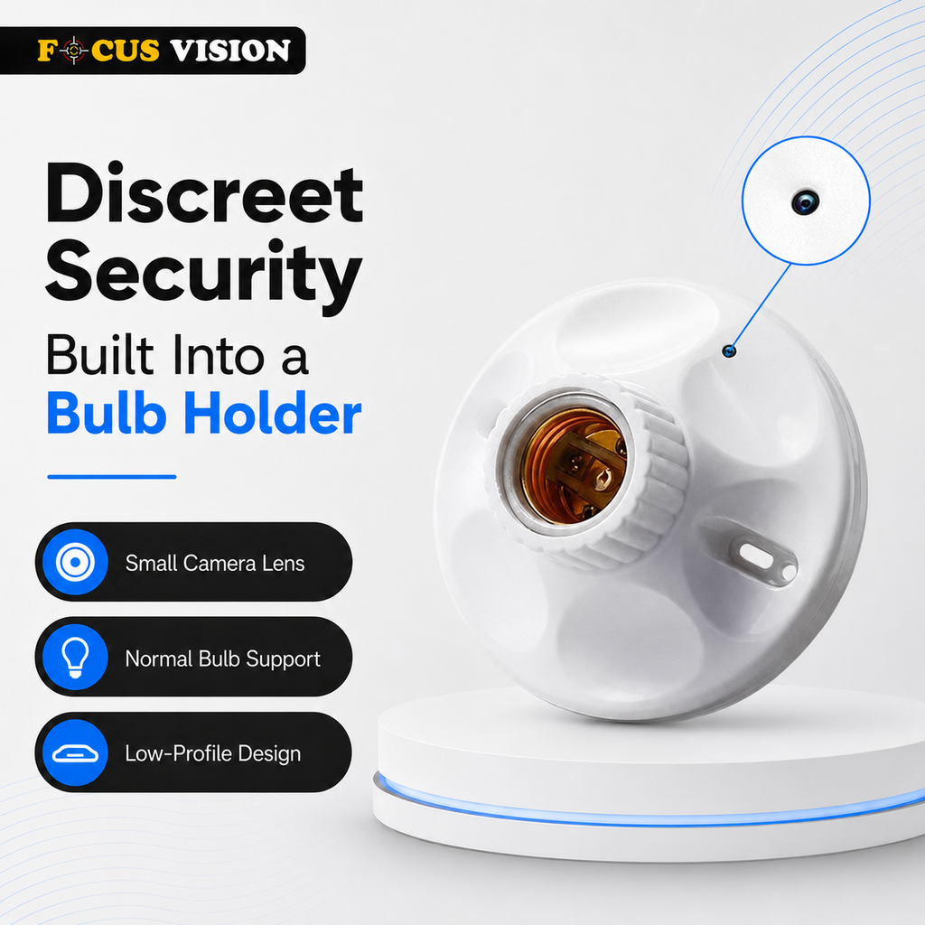 V380 3MP bulb holder spy camera discreet lens and features