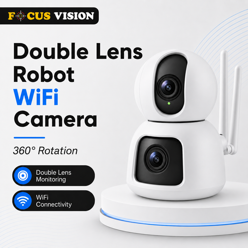 Double Lens Robot WiFi Camera 360 degree rotation