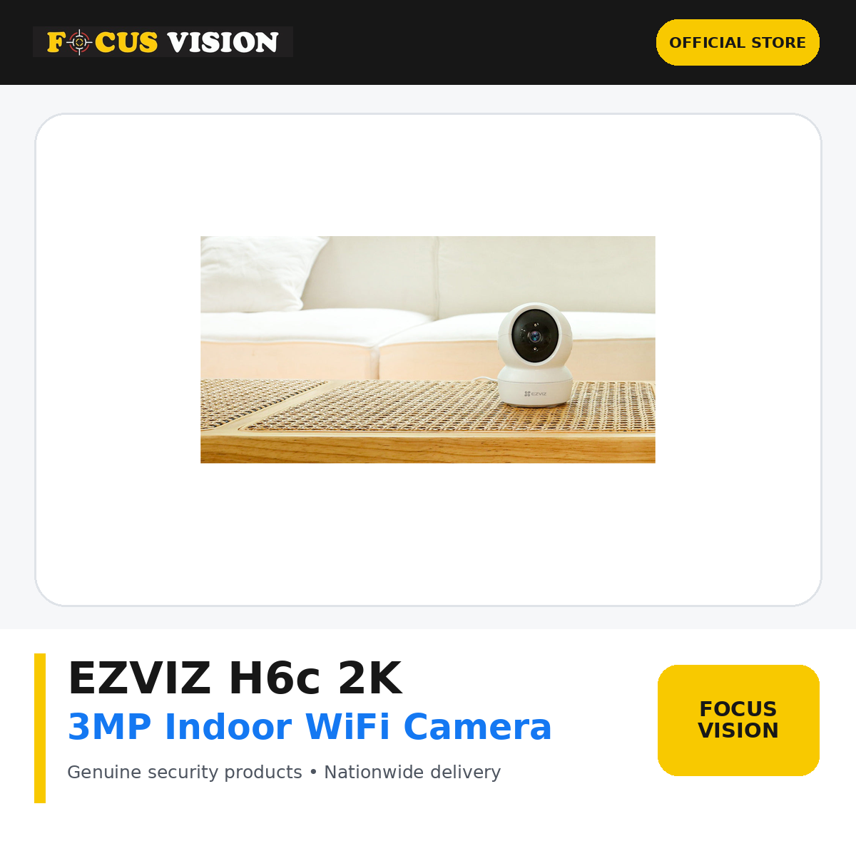 EZVIZ H6c 2K 3MP Indoor WiFi Camera - Focus Vision product image