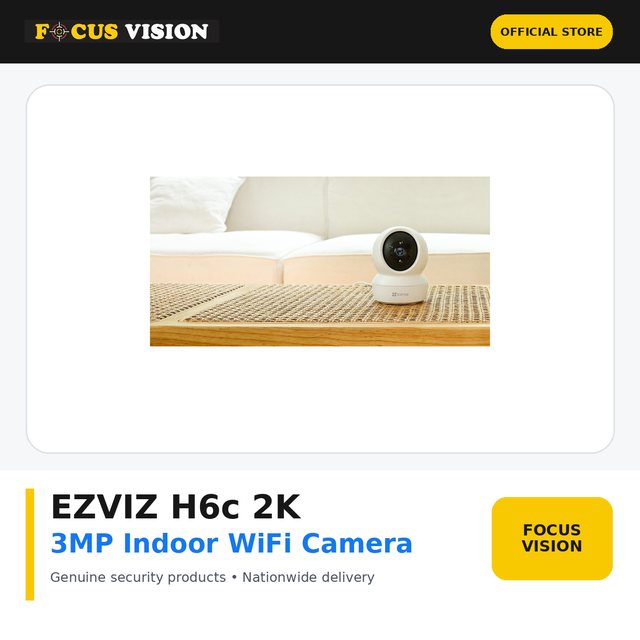 EZVIZ H6c 2K 3MP Indoor WiFi Camera - Focus Vision product image
