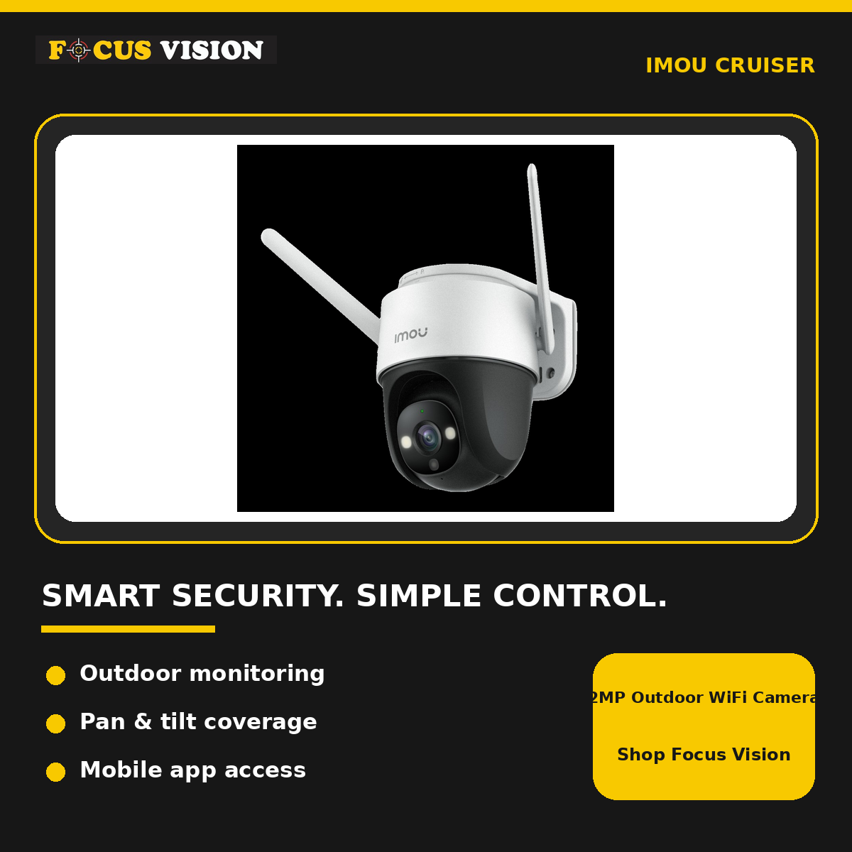 IMOU Cruiser 2MP Outdoor WiFi Camera - Focus Vision features
