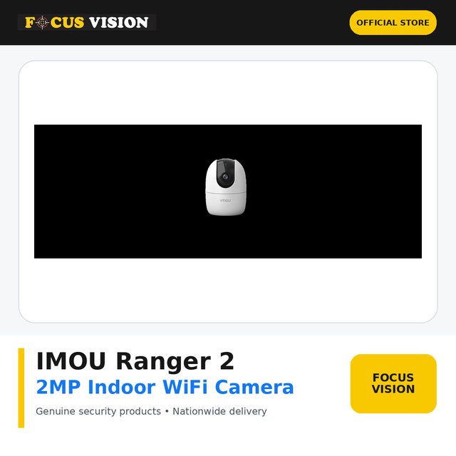 IMOU Ranger 2 2MP Indoor WiFi Camera - Focus Vision product image
