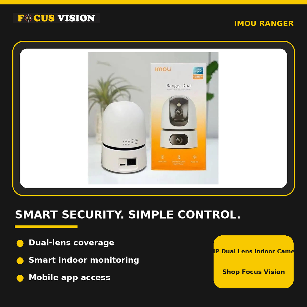IMOU Ranger 6MP Dual Lens Indoor WiFi Camera - Focus Vision features