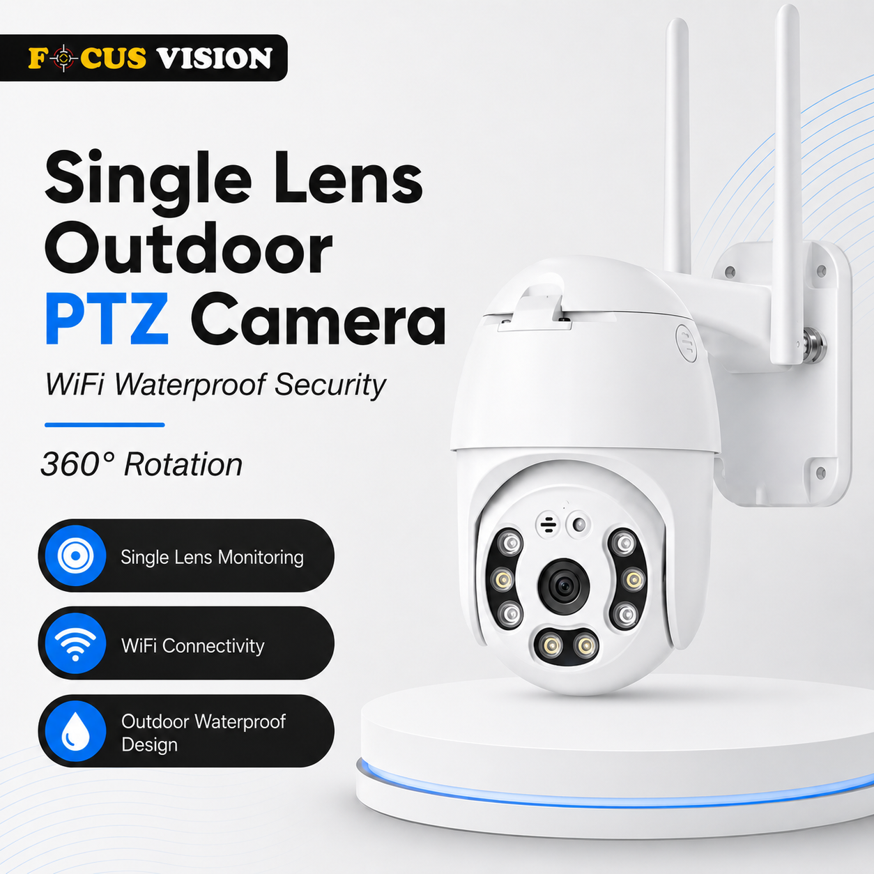 Focus Vision Single Lens Outdoor Waterproof PTZ WiFi Camera main product image