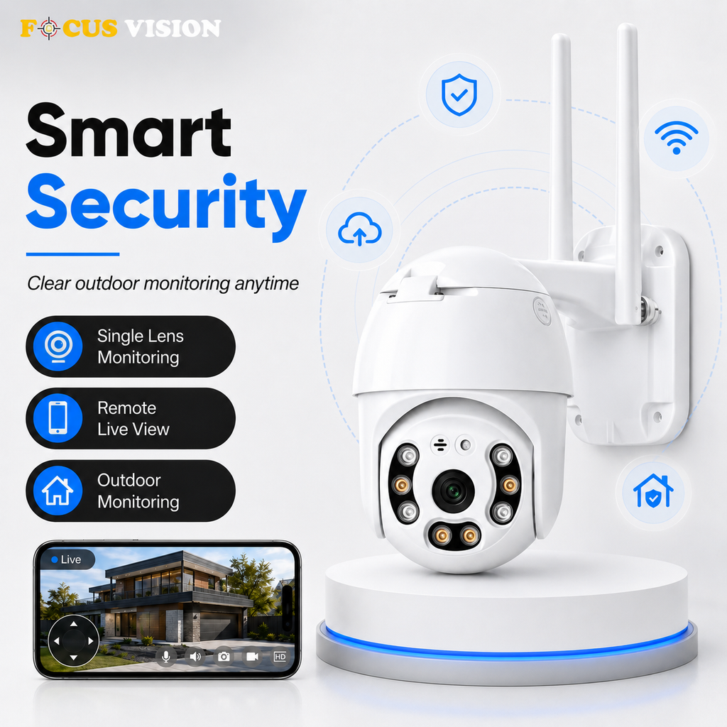 Single Lens Outdoor Waterproof PTZ WiFi Camera smart security remote live view image