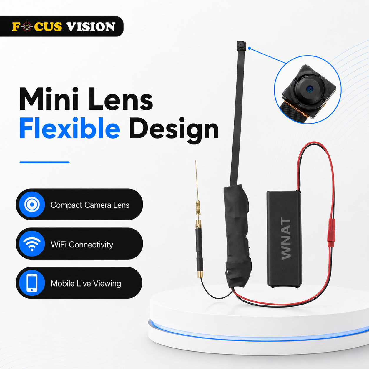 Strip Spy Camera V380 flexible mini lens and WiFi features